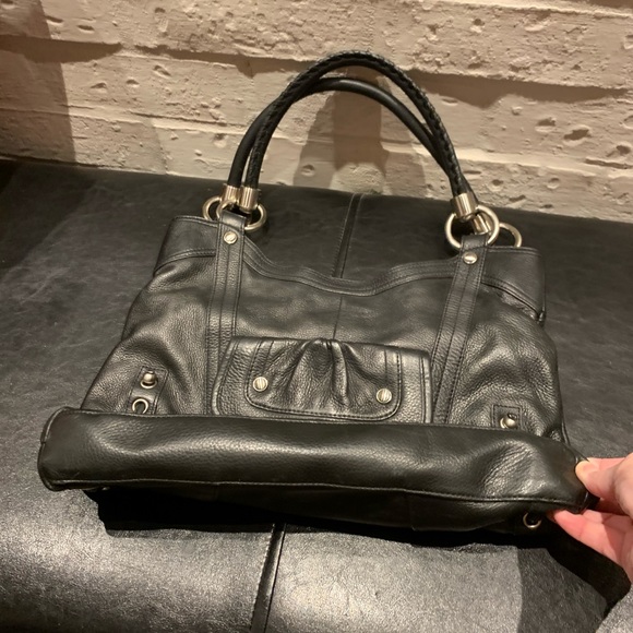 B. Makowsky Black Leather Hobo/Shoulder Bag - Picture 9 of 15